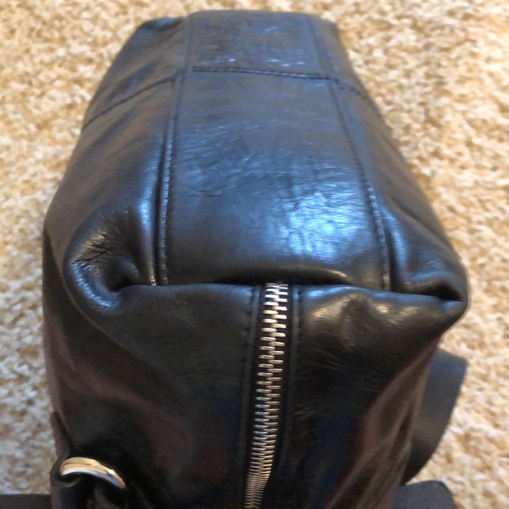 Francesco Biasia vintage black leather handbag with silver hardware - Picture 9 of 12